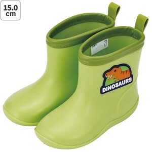ワッペン付レインブーツ　ディノサウルス　15cm　5-104