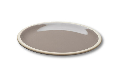 【美濃焼】 %porcelains plate L グロス 2点セット グロスホワイト＆グロスブラウン  多治見市/丸朝製陶所 陶磁器 食器 うつわ 美濃焼 焼き物 プレート おしゃれ くすみカラー 