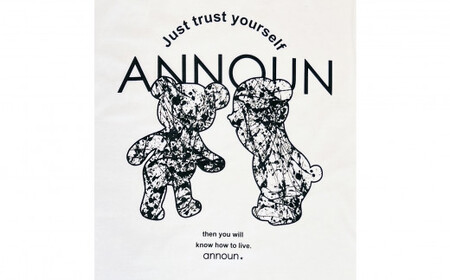 ［ANNOUN］Painting Bear Ｔシャツ ホワイト ／ 服 白 アパレルブランド 絵画 アート コラボレーション アンノウン 福祉 就労支援 就労継続支援B型事業所 アトリエ・アンノウン 
