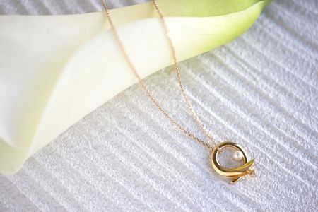 Calla K10 ダイヤモンド パールネックレス レディース ジュエリー アクセサリー ねっくれす ダイヤ だいや ペンダント イエローゴールド パール  神奈川 湘南 藤沢