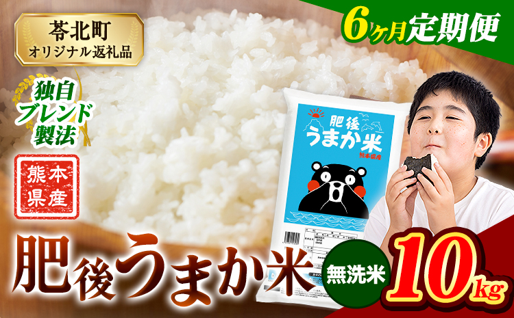 【6ヶ月定期便】 米 熊本県産 肥後うまか米 10kg 熊本県産 ふるさと納税 無洗米 精米 こめ ふるさとのうぜい コメ お米 おこめ ブレンド米《お申込み翌月から出荷》---reihoku_loc_594_mo6---
