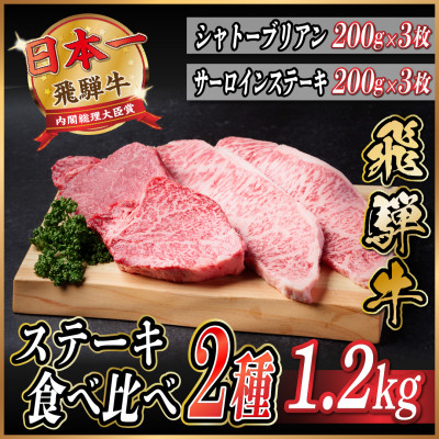 
飛騨牛　ステーキ2種食べ比べセット　計約1.2kg【1530711】
