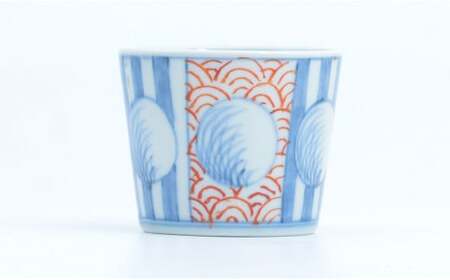 有田焼 文青 そば猪口 3個セット【まるぶんオリジナル】食器 器 うつわ 磁器 陶磁器 和食器 そばちょこ カップ 3個 セット ペア 初期伊万里 染付 赤絵 手描き 青 赤 食洗機対応 aw055