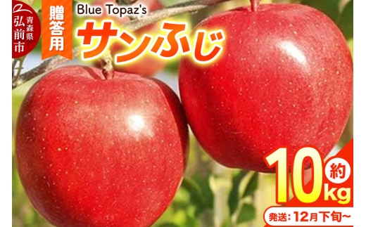 【26年12月下旬～発送】りんご サンふじ【贈答用】約10kg 内のし付き 先行受付 青森県 弘前市 [先行予約 クール便 アップル おいしい ふじ りんご 果実 果物 赤色 津軽 糖度 美味 林檎]