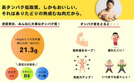 【計2.4kg 小分け】ありたどり 熟成むね肉 計2.4kg (300g×8パック) 鶏肉 むね肉 ムネ肉 胸肉 真空パック N14-8