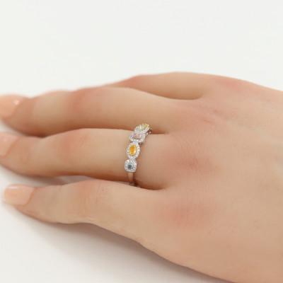 ふるさと納税 山梨市 プラチナ ファンシーカラーダイヤモンドリング【FD0.466ct・D0.20ct】G5673　#12 |  | 03