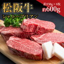 【ふるさと納税】松阪牛 シャトーブリアン　約600g（約150g×4枚）ss‐15 希少部位 ヒレ肉 国産牛 松阪牛 松坂牛 日本三大 高級和牛 黒毛和牛 ブランド牛 霜降り 冷凍 送料無料 牛 牛肉 肉 にく 大人気 贅沢 おすすめ 贈り物 リピート 瀬古食品 霜ふり本舗 三重県 多気町