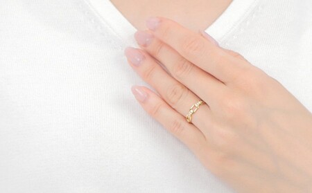 0.20CT　ダイヤチェーンデザインリング　R3990DI-Y　イエローゴールド【サイズ：8号～18号（0.5号刻み対応可）】  ダイヤモンド 指輪 リング YG プレゼント ギフト 贈り物