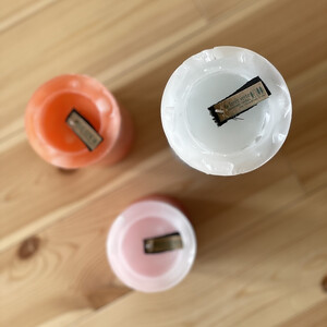 ブロック円柱キャンドル3本セット【防災 停電 キャンプ いやし アウトドア オシャレ シンプル 大 中 小 ロウソク ローソク リラックス 北欧 ナチュラル インテリア雑貨 日用品雑貨 生活雑貨 神奈