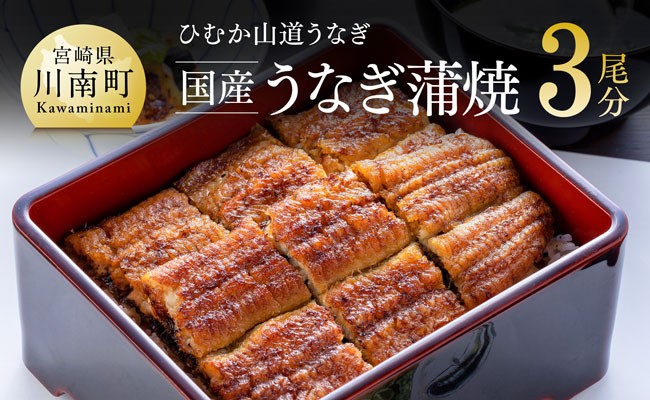 名店の味 宮崎県産 うなぎ蒲焼 3尾 (ウナギ390g以上) 国産 鰻 蒲焼き