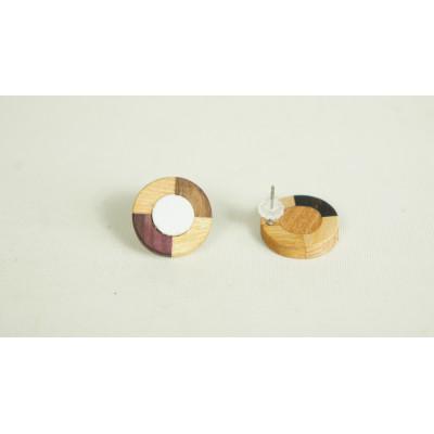 ふるさと納税 日南町 寄木と陶片のピアス(ワラ白) |  | 03