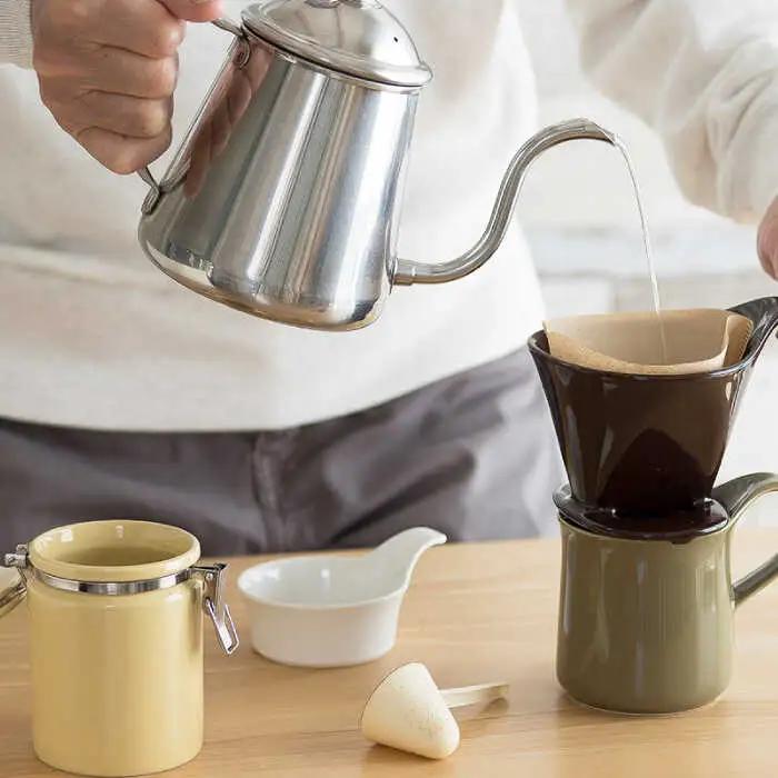 【美濃焼】ドリップコーヒーセット ダブル ブラック【ZERO JAPAN】食器 コーヒーカップ キャニスター ドリッパー マグカップ ティーカップ ティーセット コーヒー豆 珈琲 保存容器 ペア 夫婦