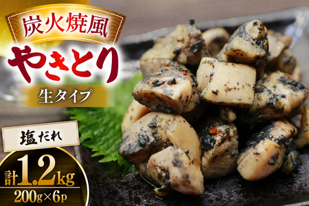 【新登場】 炭火焼鳥 炭火焼風やきとり 生タイプ 塩だれ 200g×6P [日本ハムマーケティング 宮崎県 日向市 452061572]