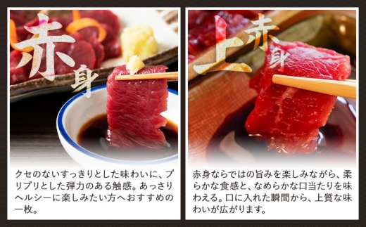 2種馬刺しセット(JS赤身馬刺し+上赤身)400g《7-14日以内に出荷予定(土日祝除く)》熊本県 氷川町 馬 馬肉 純国産