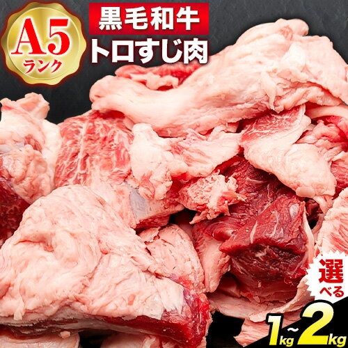 【ふるさと納税】牛魔王が厳選!! 黒毛和牛 A5 ランク トロすじ肉 選べる内容量 約1kg 約2kg 牛魔王デミート《30日以内に出荷予定(土日祝除く)》大阪府 羽曳野市 送料無料 牛肉 牛 和牛 牛すじ肉 牛すじ 煮込み料理 おでん カレー
