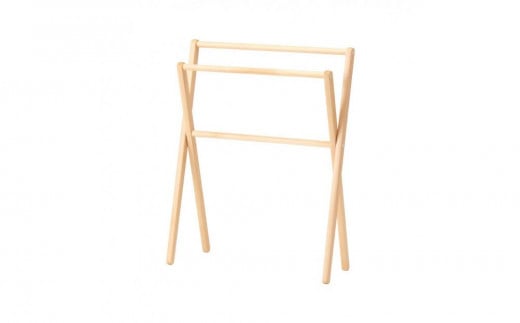 旭川家具　コサイン　スマートラック 【 旭川家具 北海道 旭川市 木製 家具 選べる樹種 タオルラック ふきん キッチン 台所 洗面脱衣所 バスタオル掛け コンパクト 省スペース 折りたたみ式 組み立て式 シンプル ナチュラル 手作り 北欧 おしゃれ 天然木 無垢 】_00057