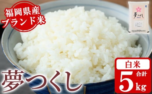 《白米》福岡県産ブランド米「夢つくし」(5kg) 白米 米 お米 おこめ ごはん ゆめつくし ご飯 常温 福岡県産 ブランド米 常温 常温保存 おにぎり おむすび お弁当 ライス【朝ごはん本舗】as05-044