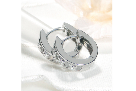 ピアス プラチナ PT900 ダイヤモンド 0.03ct フープピアス 【f220-pt】