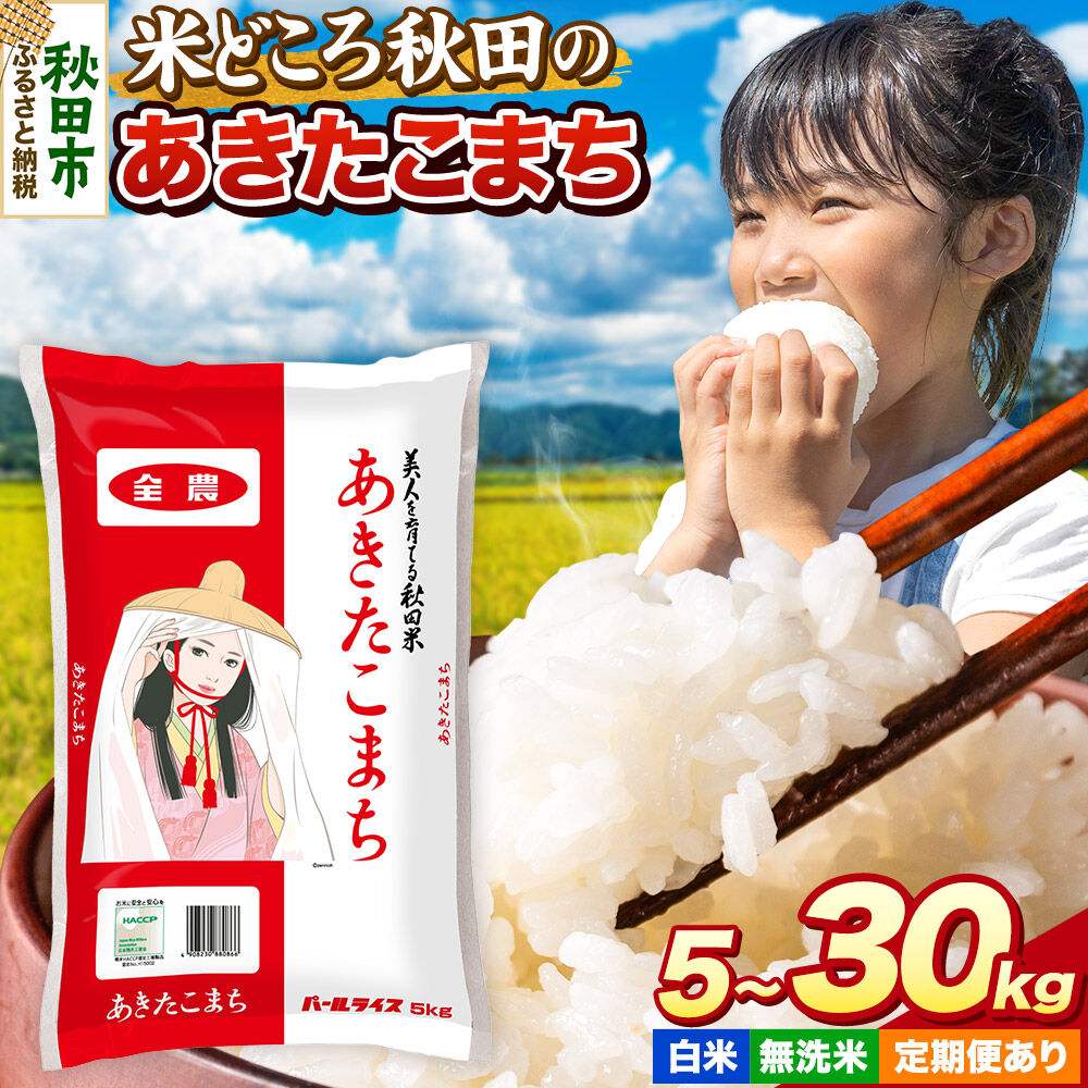 【ふるさと納税】米 あきたこまち【選べる 白米／無洗米×容量×お届け回数】米どころ秋田県産 令和7年産 精米 5kg袋 小分け [米 お米 こめ 白米 精米 あきたこまち ブランド米 小分け ご飯 ごはん 米どころ 秋田県産 5kg袋]
