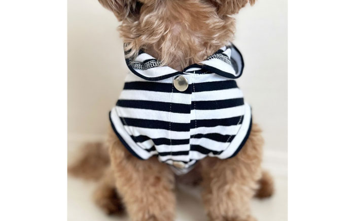 ボーダーパーカー ホワイト×ブラック（ワンちゃん用）（SS/S/MM/Mサイズ） / ペット用品 / 佐賀県 / Canis Lupus [41AAAN013]