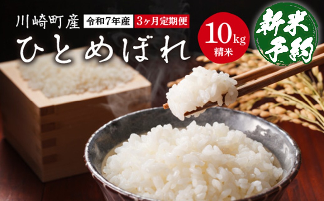 
            【3か月定期便】川崎町産ひとめぼれ（精米）　10kg　【04324-0350】
          