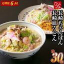 【ふるさと納税】【全6回定期便】 ≪具材付≫ 長崎冷凍ちゃんぽん （3食）・皿うどん（2食） 長崎ちゃんぽん ちゃんぽん チャンポン 皿うどん麺 麺類 具材付き 具付き 冷凍 簡単調理 長崎市