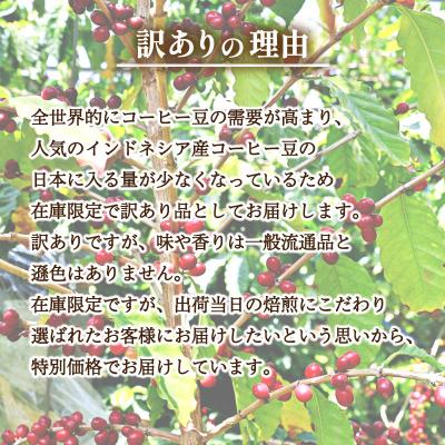 ふるさと納税 下関市 【浅煎り】 訳ありコーヒー豆 800g ( 400g × 2袋 ) インドネシア EW152-D-x |  | 01