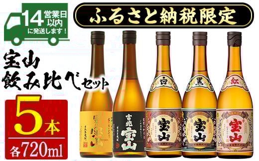No.1177 ふるさと納税限定！宝山飲み比べセット(5銘柄×各720ml 計5本)焼酎 酒 アルコール 芋焼酎 ギフト セット 飲み比べ 常温 常温保存【西酒造】