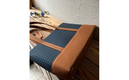 【2026年6月上旬発送開始】【 AKIRA オリジナル】【マツコの知らない世界 で紹介されました！】中型スリムトートバッグ 千鳥格子グリーン×茶色帆布 軽量 軽い 日本製 キャンバス 帆布 横型 肩