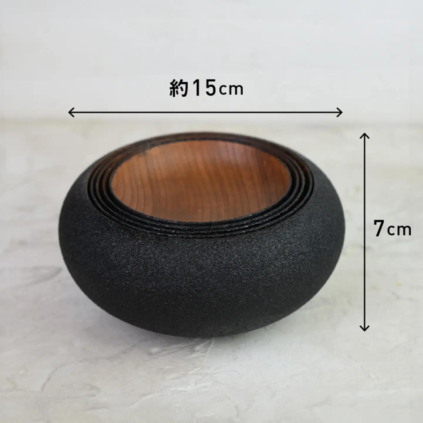 【ざらざら越前漆器】応量器 5つセット 炭黒色 くろめ工房