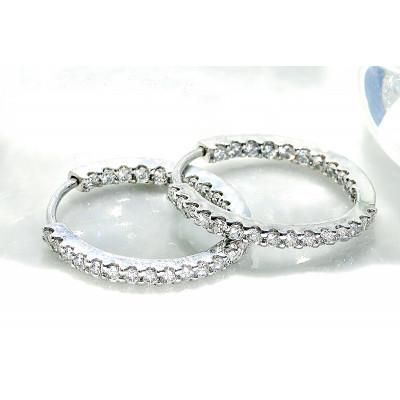 ふるさと納税 昭和町 【0.5ct】K18WG ダイヤモンド中折れフープピアス【16mm】 |  | 02