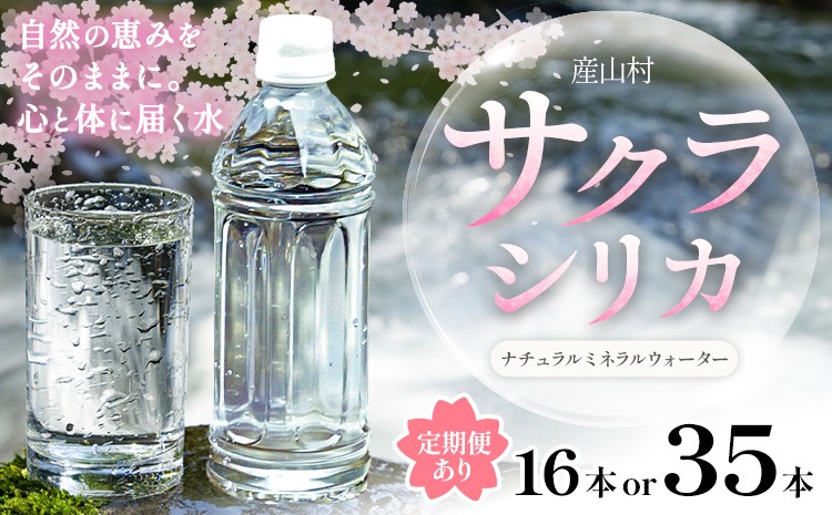 
                  サクラシリカ 500ml 選べる 16本 35本 定期便あり 3ヶ月 6ヶ月 12ヶ月 みずの里《出荷時期をお選びください》熊本県 阿蘇郡 産山村 ミネラルウォーター シリカ 水 天然水 鉱水 ラベルレス ラベルなし
                