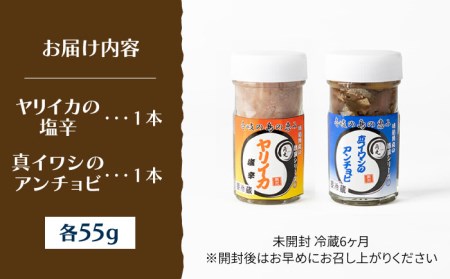壱岐産 特製 ヤリイカの塩辛・真イワシのアンチョビ セット[JDK049] 珍味 塩辛