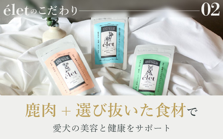 福井県産天然鹿使用の美容健康 ドックフード e'let 腸活 6個 【ドッグフード ジビエ 鹿肉 シカ 健康 犬 小型犬 中型犬 大型犬 ペット フード エサ 厳選】 [A-20004]