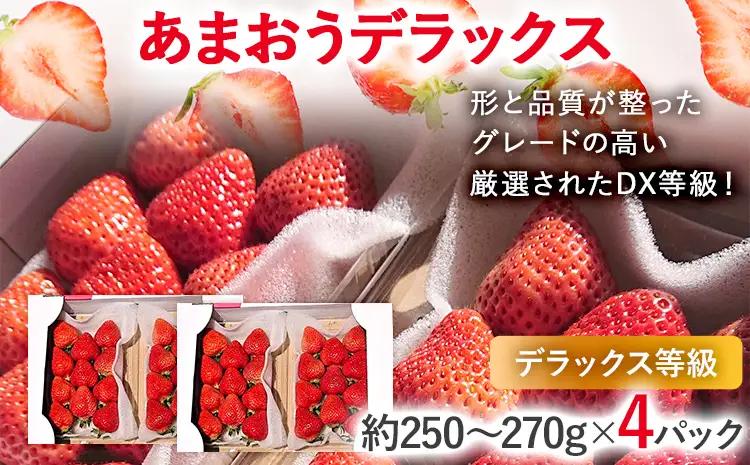 【2027年発送先行予約】あまおうデラックス（約250‐270g x4パック） お取り寄せグルメ お取り寄せ 福岡 お土産 九州 福岡土産 取り寄せ グルメ 福岡県