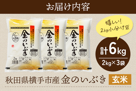 【玄米】令和6年産 金のいぶき 6kg(2kg×3袋)