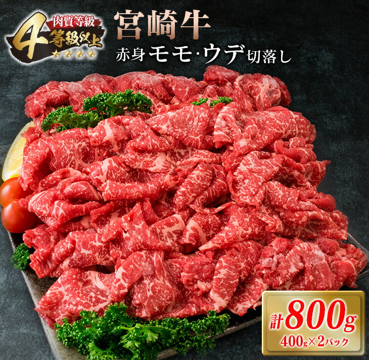 【ふるさと納税】宮崎牛 赤身 モモ ウデ 切落し セット 計800g 牛肉 ビーフ 黒毛和牛 国産 ブランド牛 食品 もも うで 切り落とし ご褒美 お祝い 記念日 おすすめ カレー シチュー ハヤシライス 牛丼 おかず 冷凍 お取り寄せ グルメ 宮崎県 日南市 送料無料