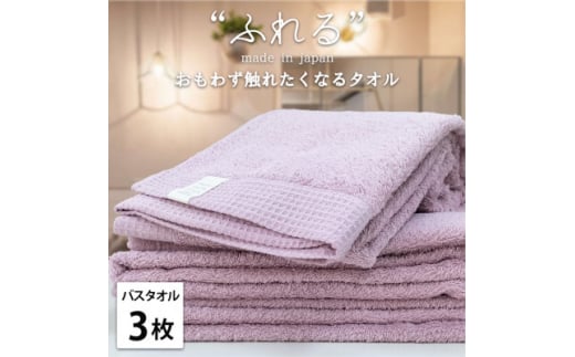 ＜バスタオル3枚組＞思わずふれたくなる しなやかバスタオル(60×120cm) ラベンダー【1573688】