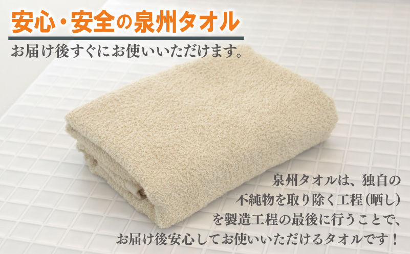 【お試し】ミニバスタオル 1枚（ベージュ）40cm×120cm 500匁 国内製造 泉州タオル フェイスタオル 以上 バスタオル 未満