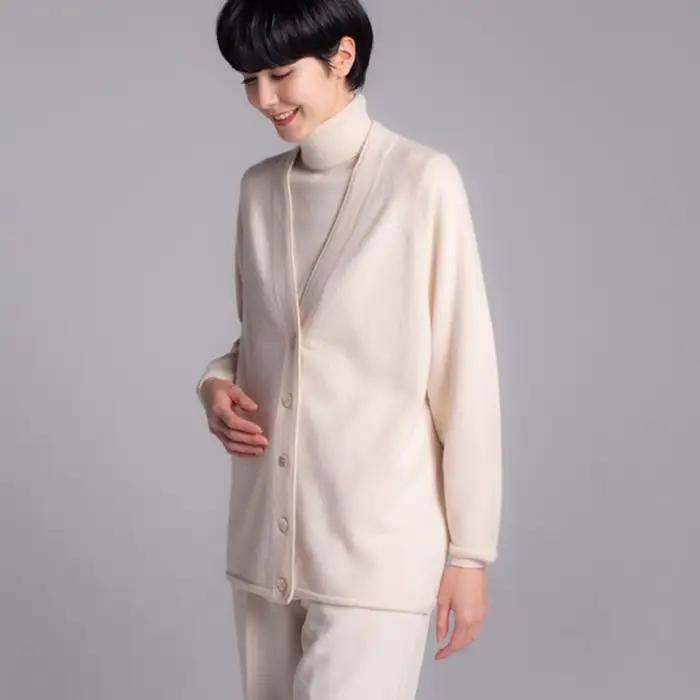 【期間限定(～8/31) エシカルプライス 】【 UTO カシミヤ 】レディース ベビーカシミヤ 100% リラックス ラグラン カーディガン 岩手県 北上市 X0074R0805 ユーティーオー c