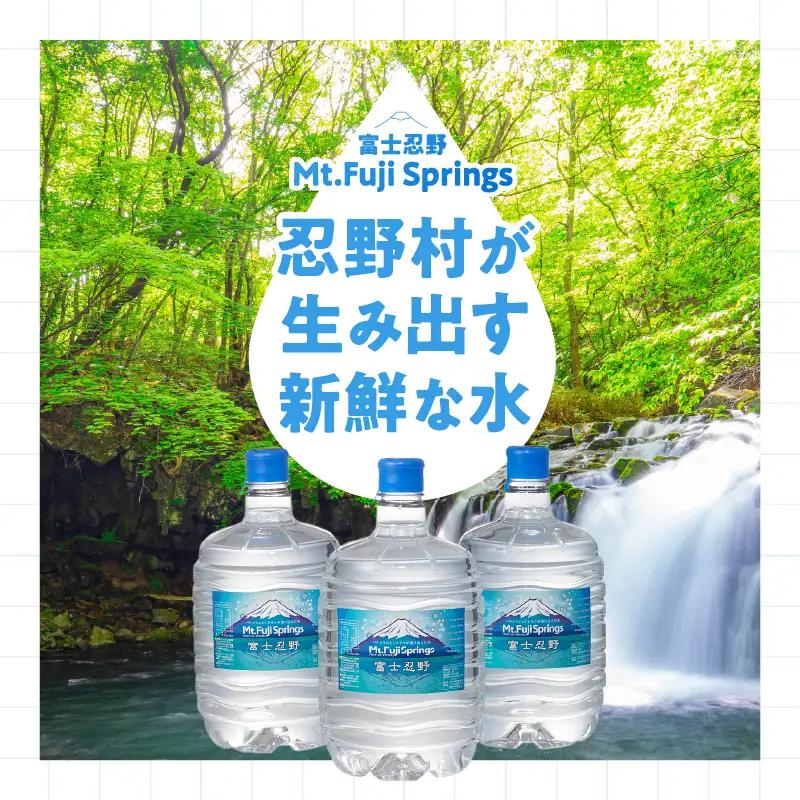 【12ヶ月定期便】富士忍野　Mt．Fuji　Springs　8L×3本　12ヶ月コース（ウォーターサーバーレンタル無料）【SHC-F9000SW（床置型）】
