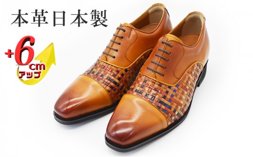 山羊革メッシュ ストレートチップ 6cmヒールアップ 本革 メンズ ロングノーズ 通気性 紳士靴 日本製 蒸れない メンズシューズ No.ME1301 マルチ 26.5cm