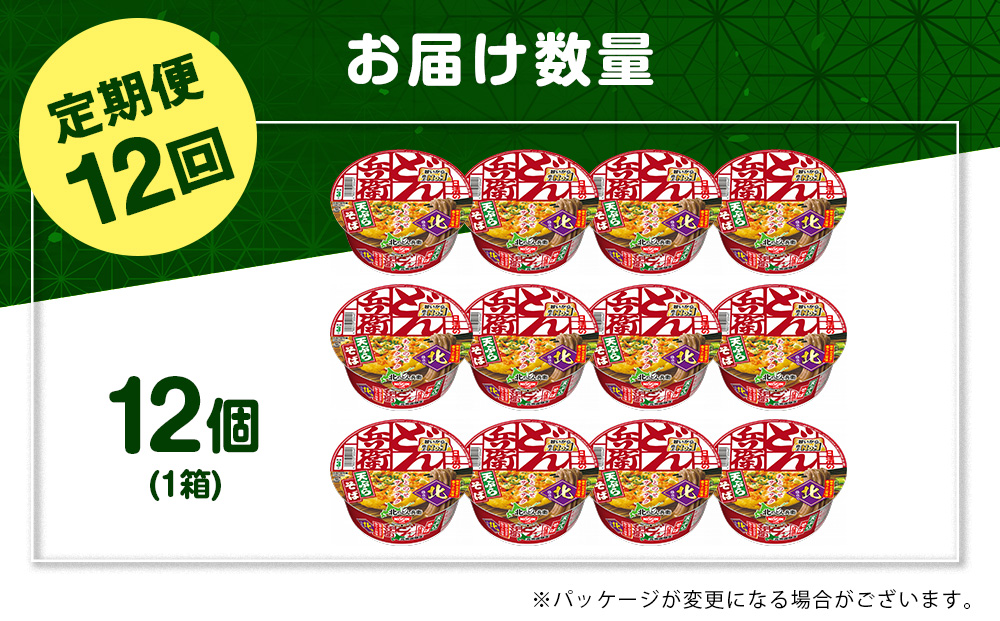 【定期便12カ月】日清 北のどん兵衛 天ぷらそば [北海道仕様]12個