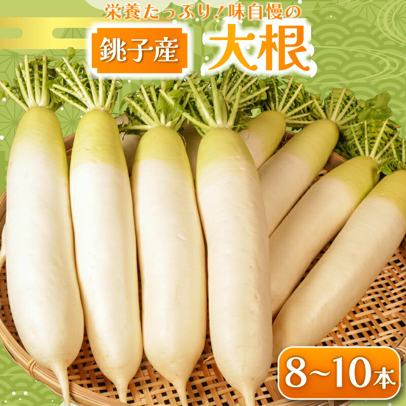 【ふるさと納税】 先行予約 大根 8〜10本 数量限定 期間限定 大容量 旬の野菜 だいこん 生野菜 大根おろし 味噌汁 煮物 ぶり大根 豚バラ大根 おでん 和食 生産量 日本一 プレゼント 贈り物 グルメ 発送時期 2026年4月〜(なくなり次第終了) 送料無料 千葉県 銚子市 小野商店