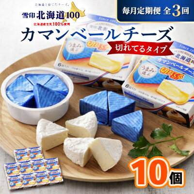 【ふるさと納税】【毎月定期便】雪印北海道 カマンベールチーズ 切れてるタイプ 1箱(90g(6個入り)×10個全3回【配送不可地域：離島】【4014038】