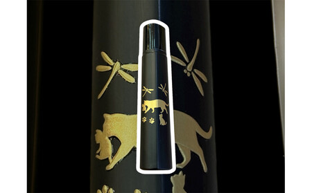 極上　安来青鋼1号　三徳万能包丁　子連れ猫＜和風レトロモダン＞　木製ハンドル