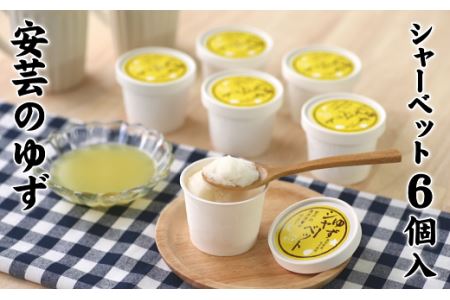 松崎冷菓の安芸のゆずシャーベット6個セット
