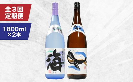 2158 【定期3回】人気焼酎！海＆くじらのボトル1800mlセット（計6本） KN043-T02 酒 焼酎