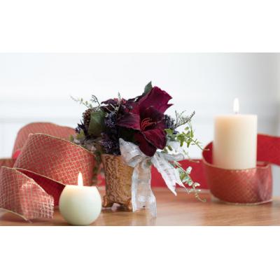 ふるさと納税 北上市 【空気をきれいにするアートフラワー】アマリリスの クリスマス