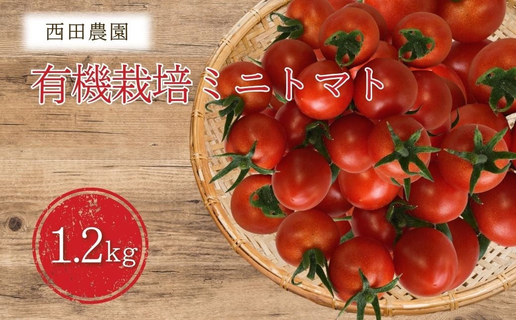 
                  【先行予約】有機栽培ミニトマト 1.2kg (200g×6パック) オーガニック プチトマト | 石川県 小松市 西田農園
                